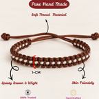 Boho Chic Brown & White Woven Bracelet