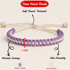 Lavender & White Soft Thread Woven Bracelet