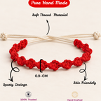 Classic Red & White Everyday Soft Thread Bracelet