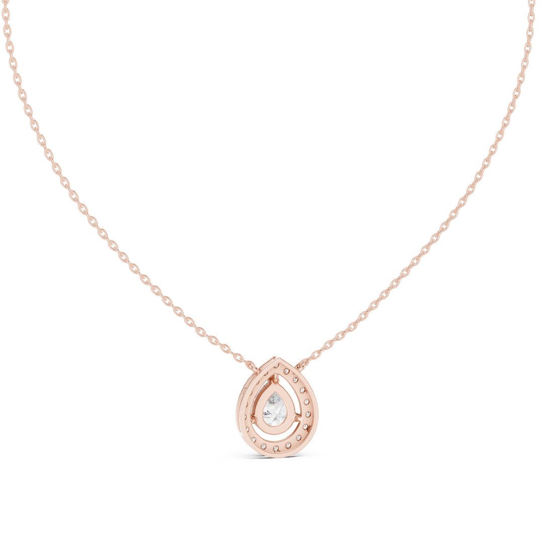 Celena Teardrop Halo Pendant