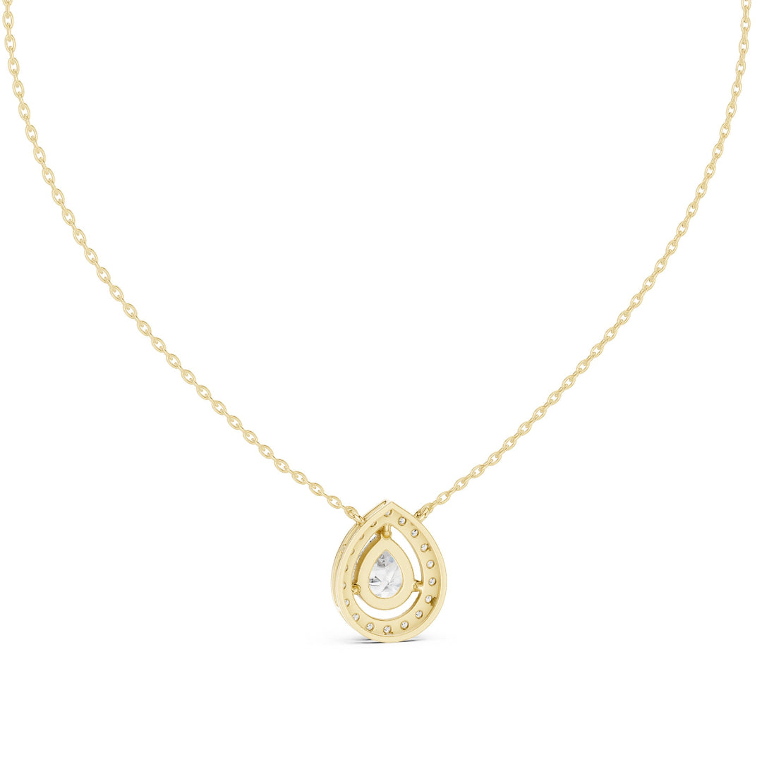 Celena Teardrop Halo Pendant