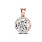 Solitaire Round Spark Halo Pedant