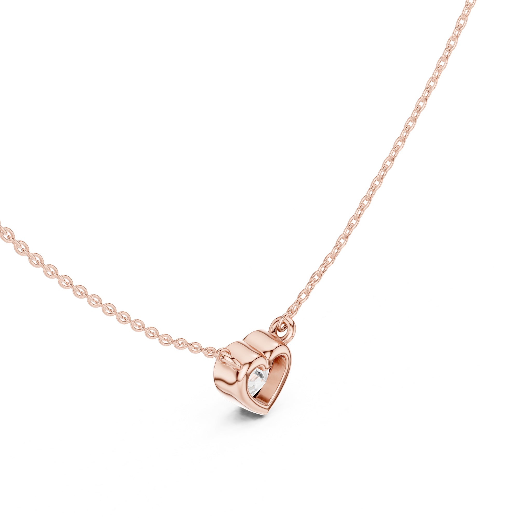 Solitaire Bezel Heart Diamond Pendant