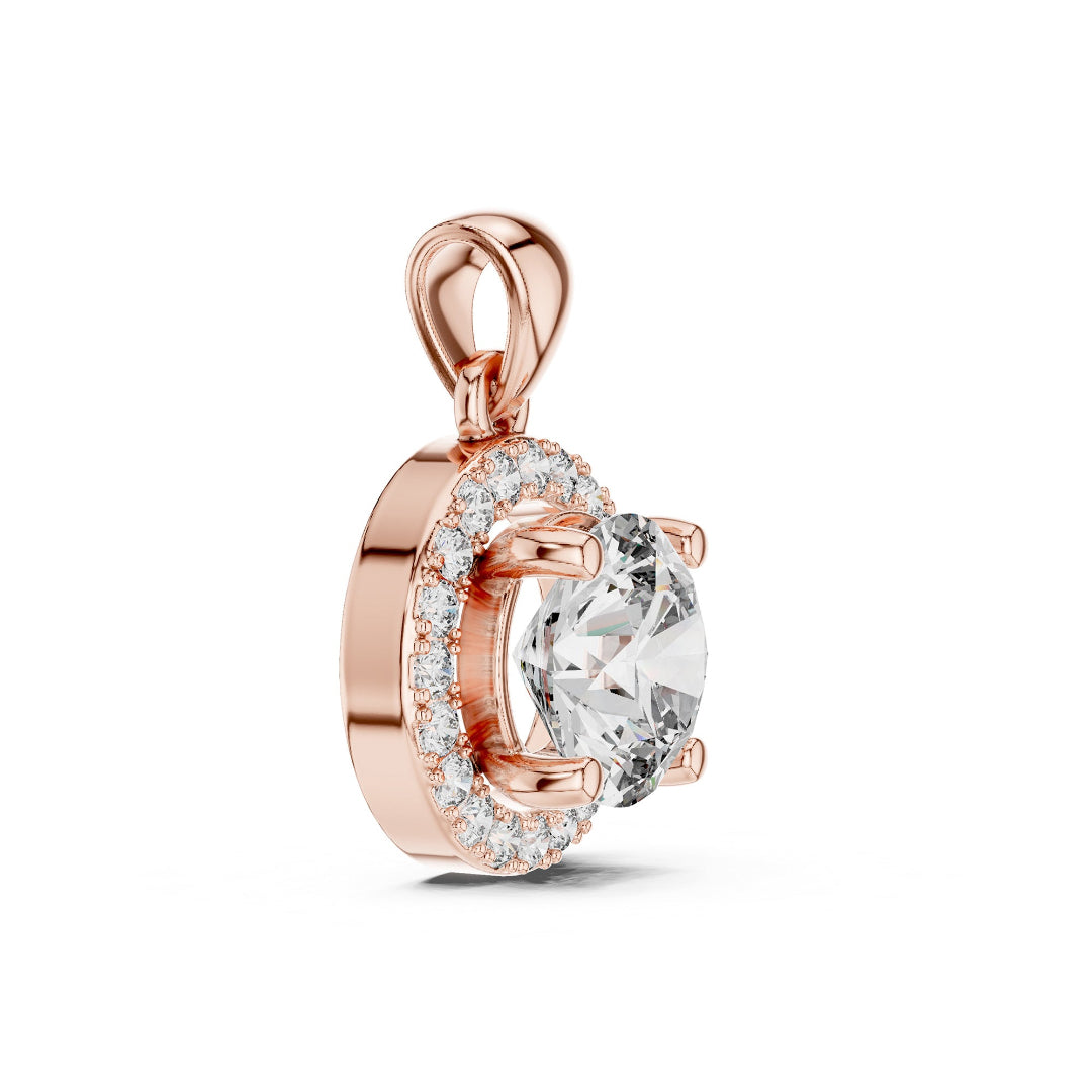 Solitaire Round Spark Halo Pedant
