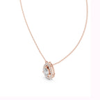 Celena Teardrop Halo Pendant