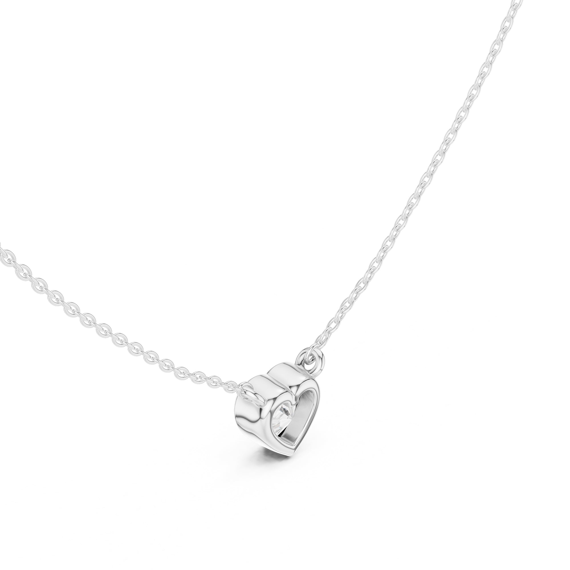 Solitaire Bezel Heart Diamond Pendant