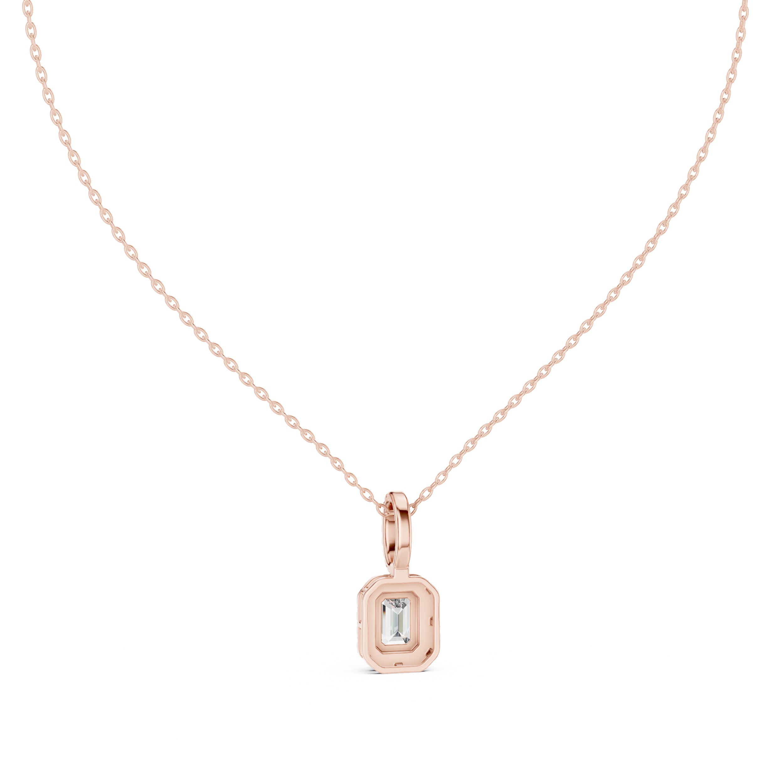 Blush Royale halo emerald Pendant
