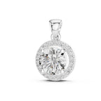 Solitaire Round Spark Halo Pedant