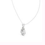 The Serena Pear Halo Pendant