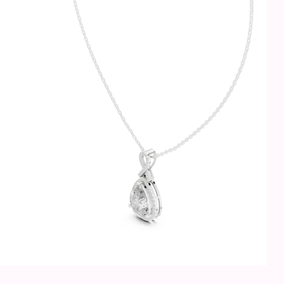 The Serena Pear Halo Pendant