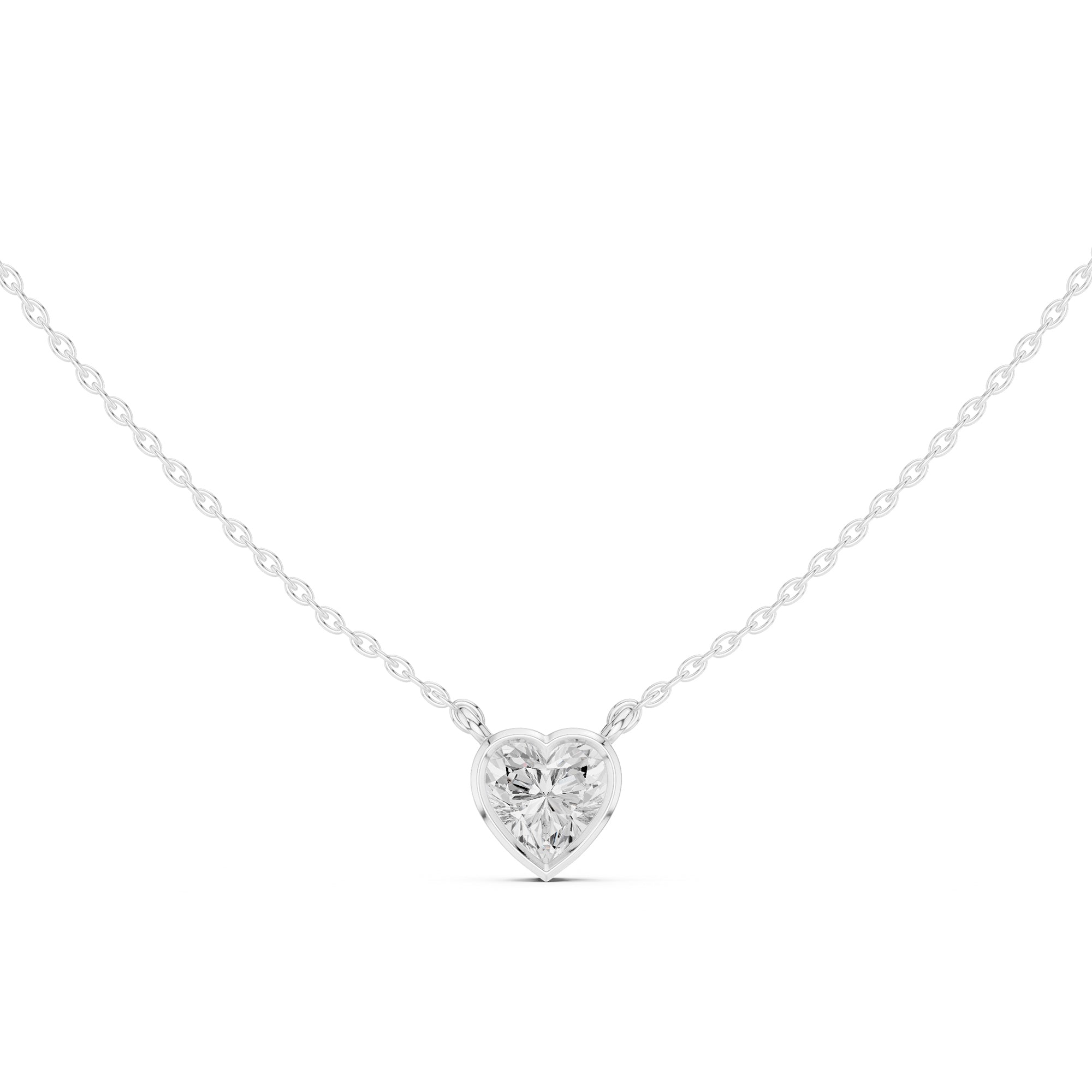 Solitaire Bezel Heart Diamond Pendant