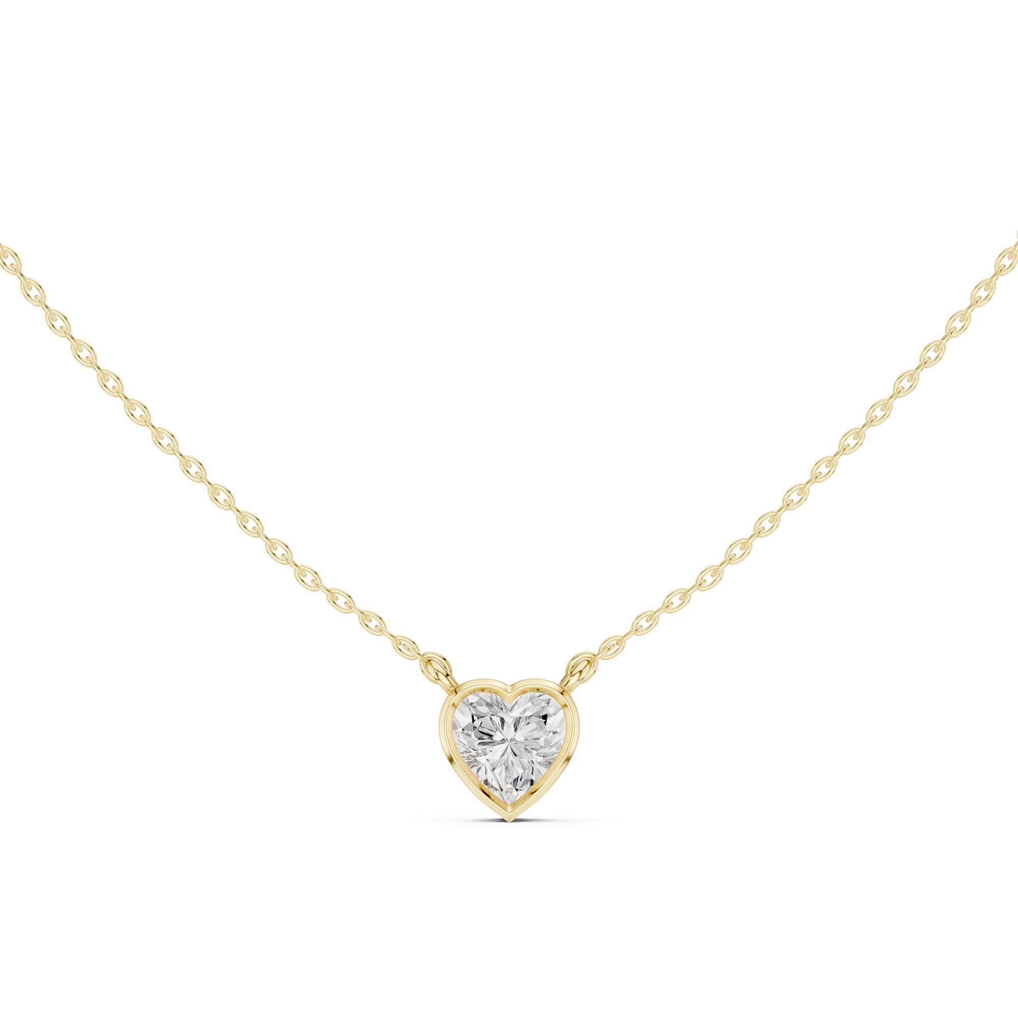 Solitaire Bezel Heart Diamond Pendant