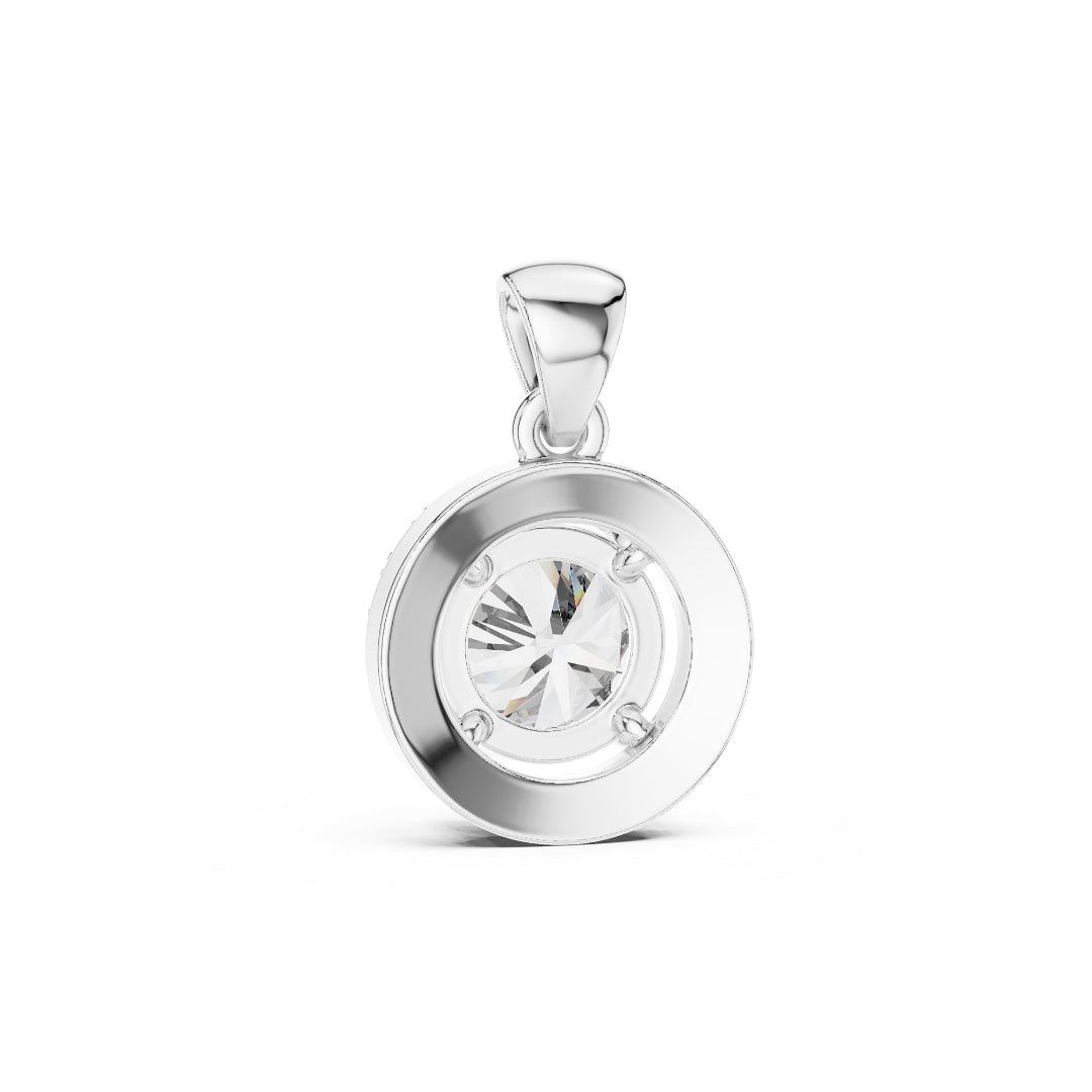 Solitaire Round Spark Halo Pedant