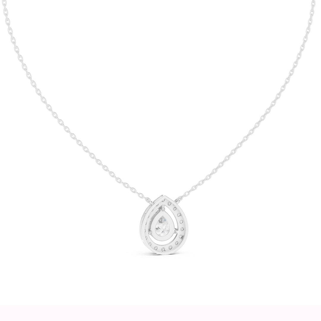 Celena Teardrop Halo Pendant
