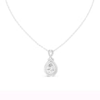 The Serena Pear Halo Pendant