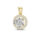 Solitaire Round Spark Halo Pedant