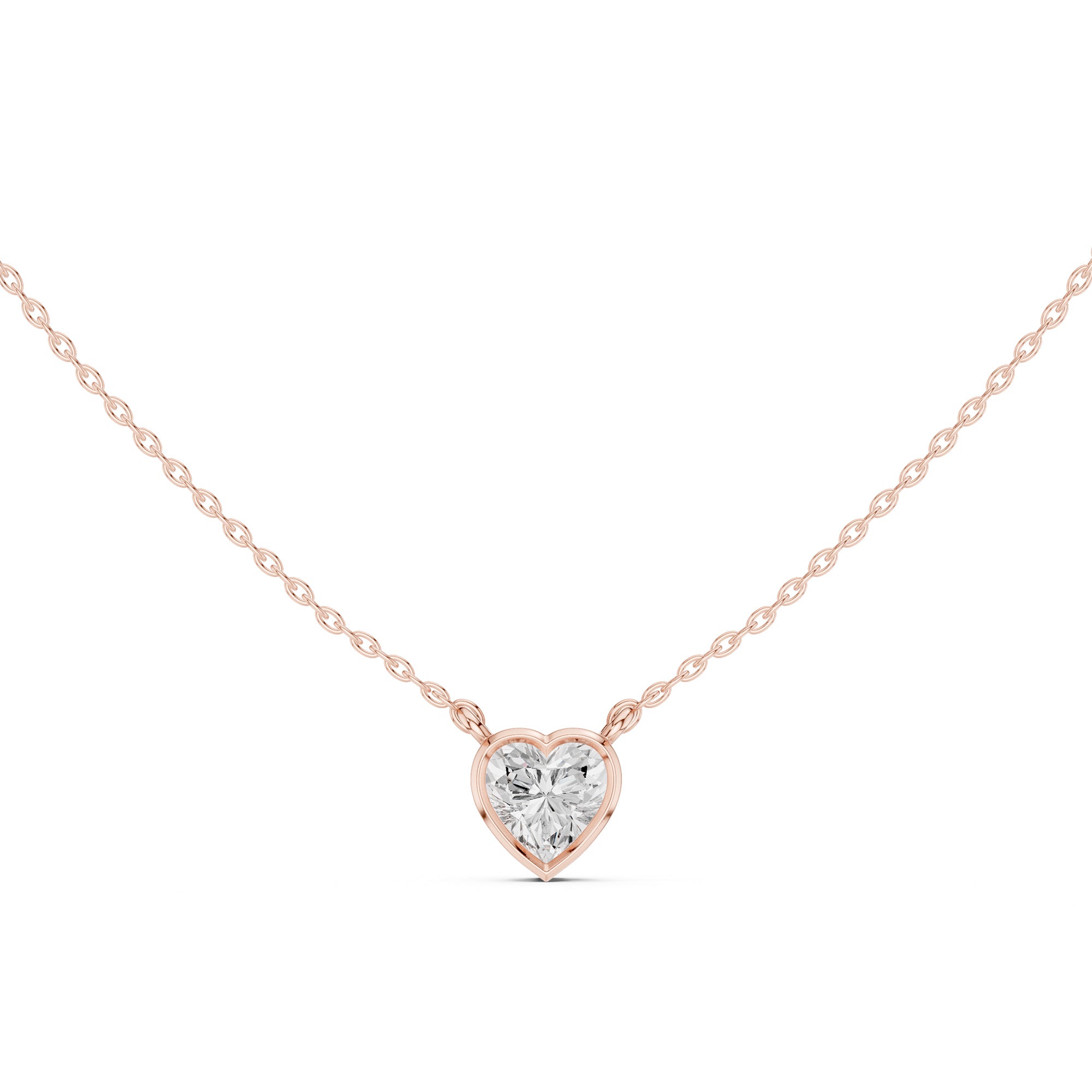 Solitaire Bezel Heart Diamond Pendant