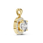 Solitaire Round Spark Halo Pedant