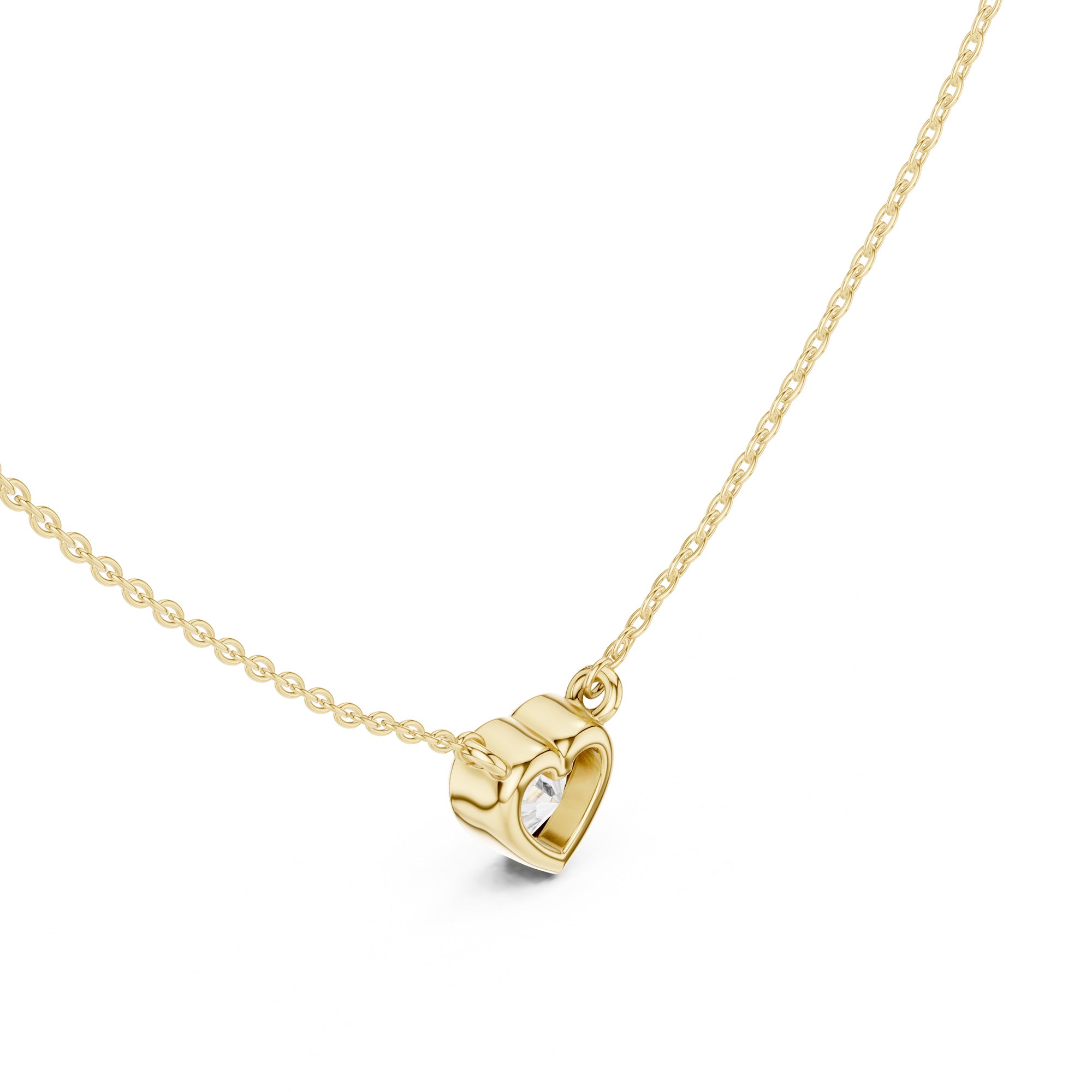 Solitaire Bezel Heart Diamond Pendant