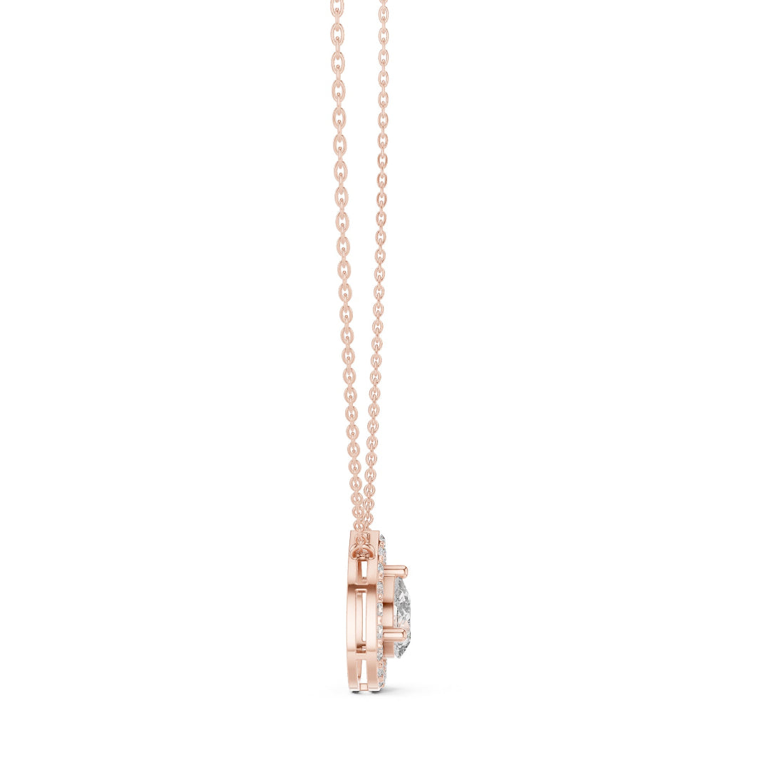 Celena Teardrop Halo Pendant