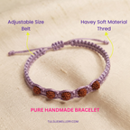 Divine 5-Bead Rudraksha Lavender Thread Bracelet / Rakhi