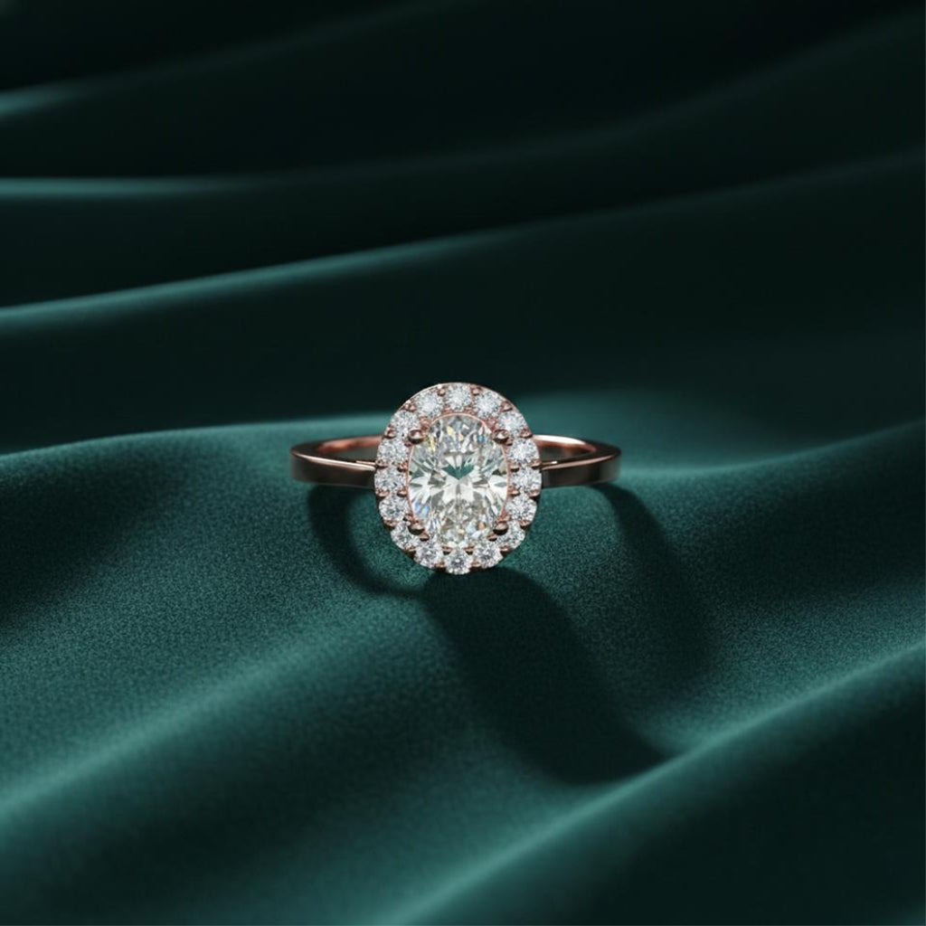 Oval Queen Royal Halo Ring