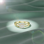 Cross Band Floral Spark Ring