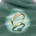 Cross Band Floral Spark Ring