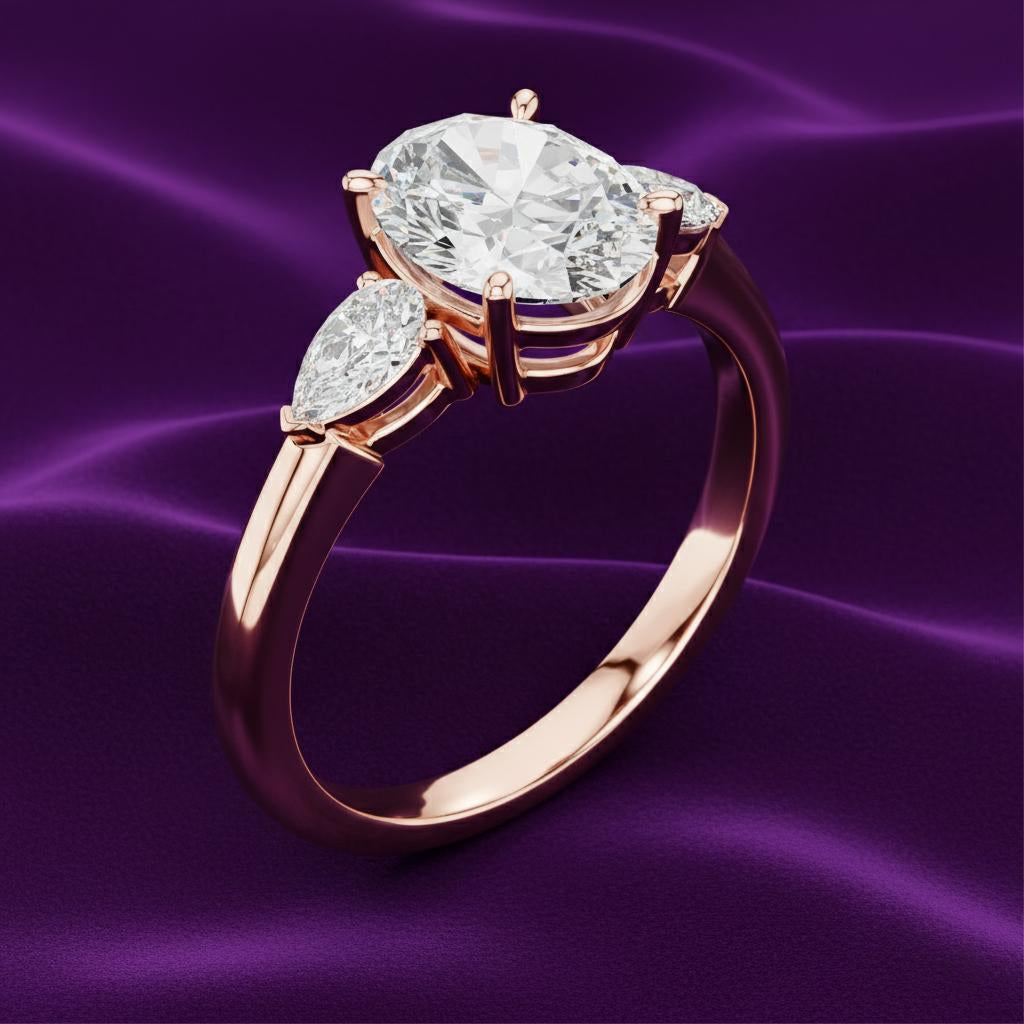 Solitaire Oval Trilogy Ring