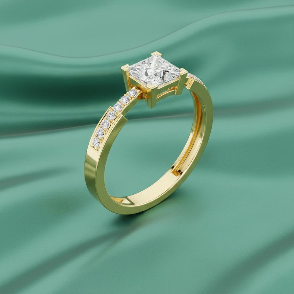 Elite Royale Solitaire Princess Ring