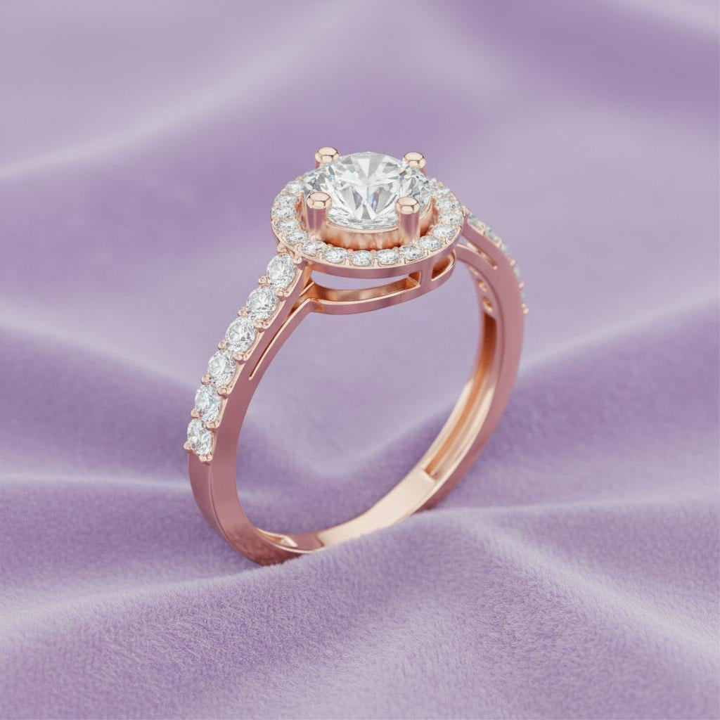 The Aura Halo Solitaire Ring
