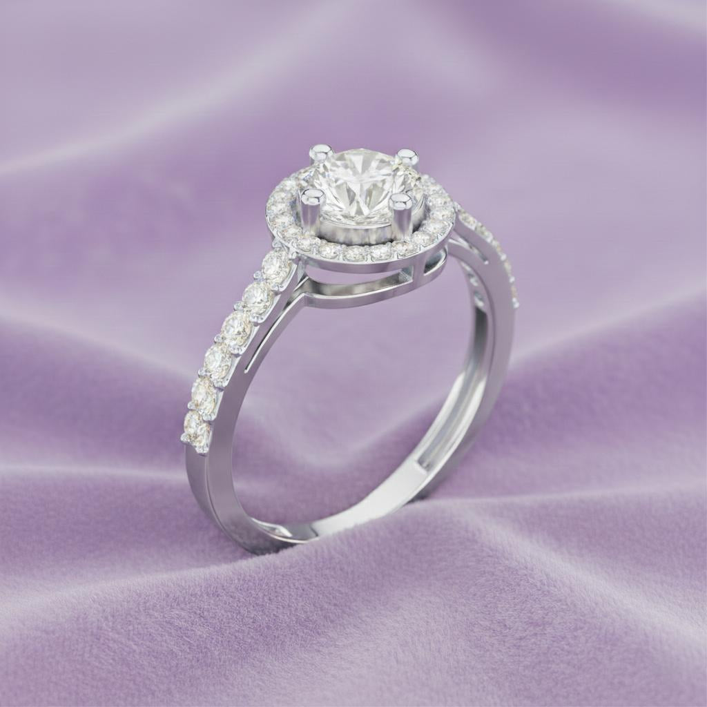 The Aura Halo Solitaire Ring