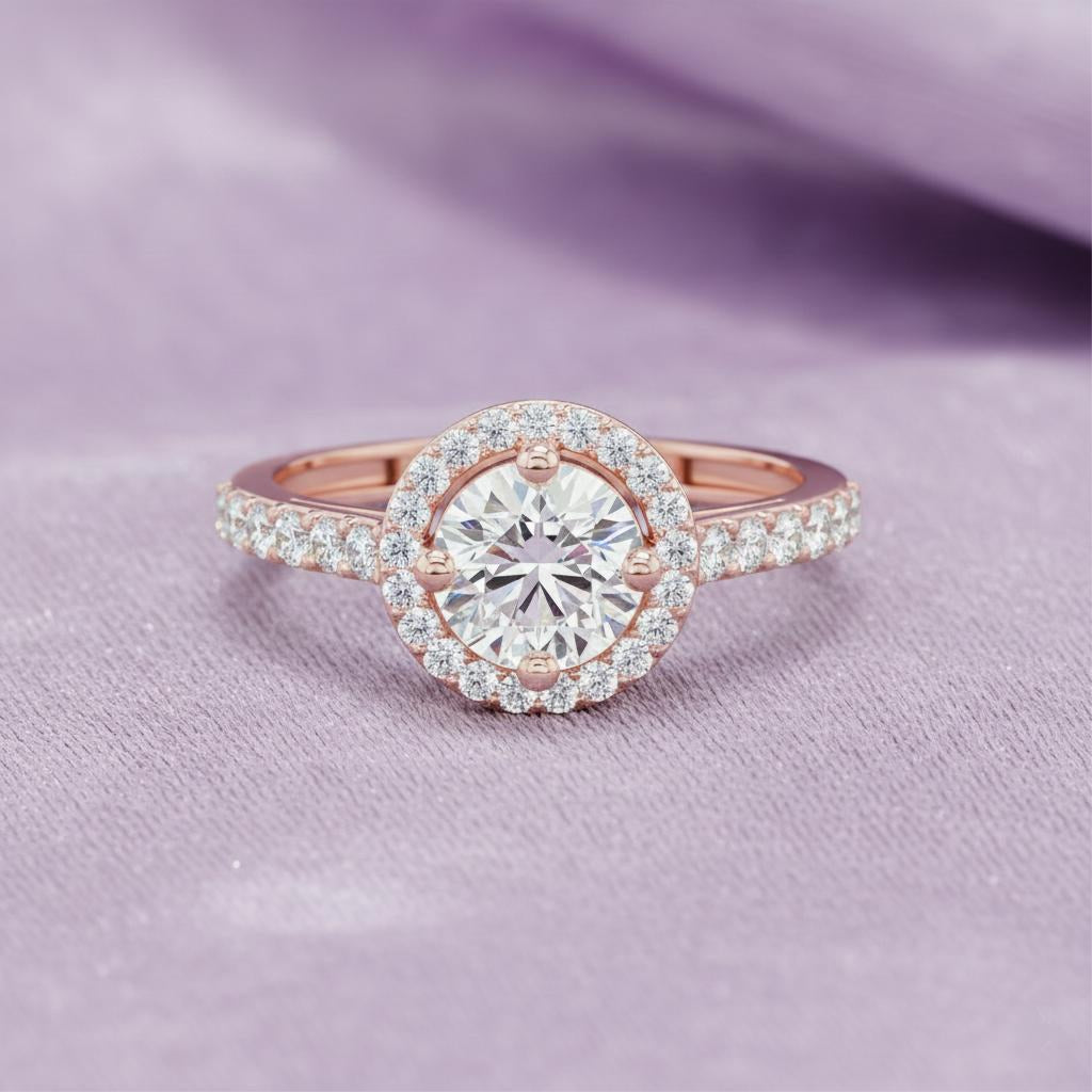 The Aura Halo Solitaire Ring