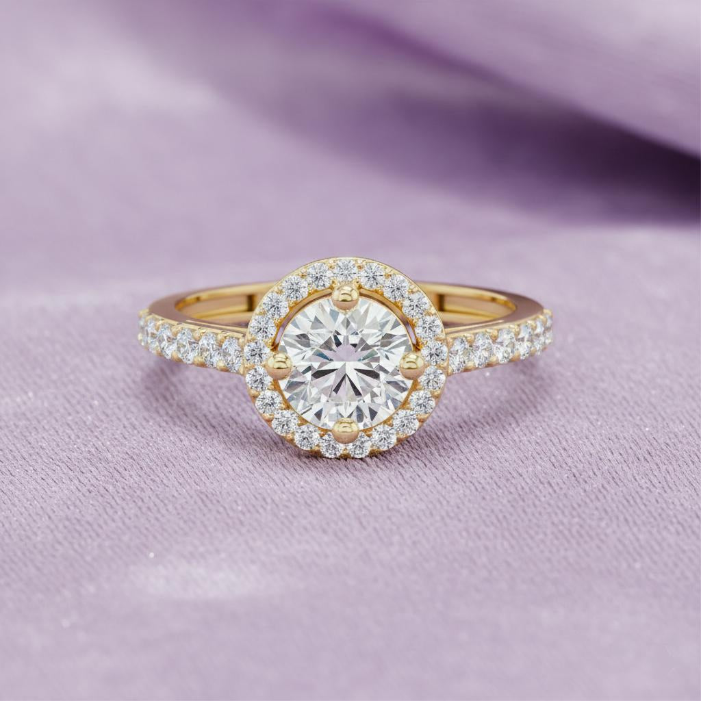 The Aura Halo Solitaire Ring Main image