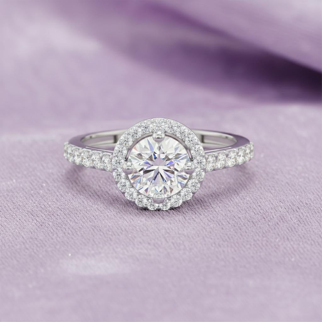 The Aura Halo Solitaire Ring Main image