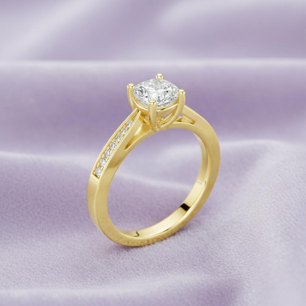 Royel Solitaire Cushion Ring