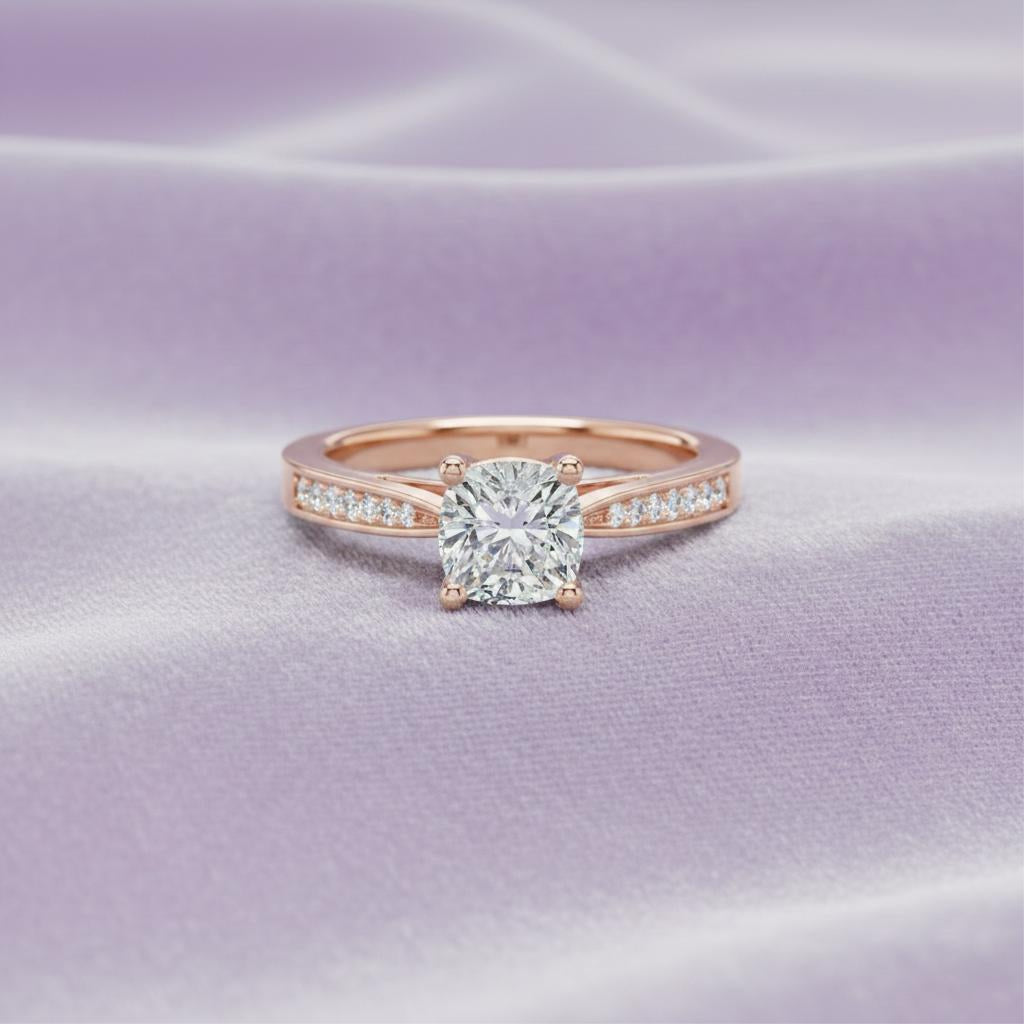 Royel Solitaire Cushion Ring