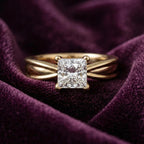 Kiara Curve Princess Diamond Ring