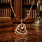 Luxes Double Heart Diamond Pendant
