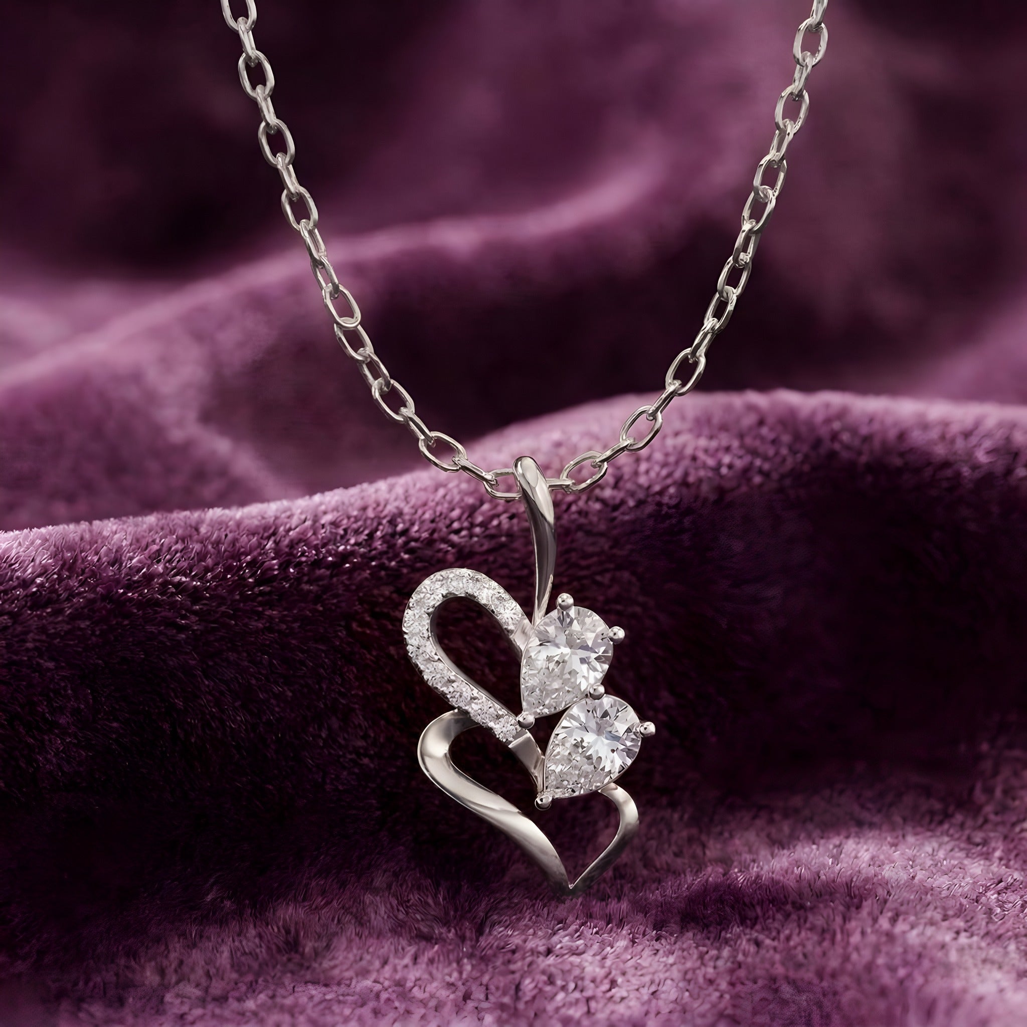 Twin Heart Diamond Pendant