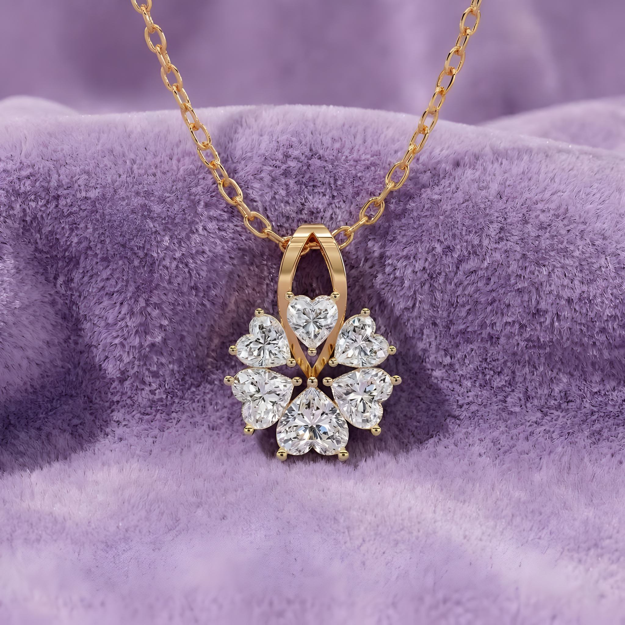 Floral Heart Diamond Pendant Main image