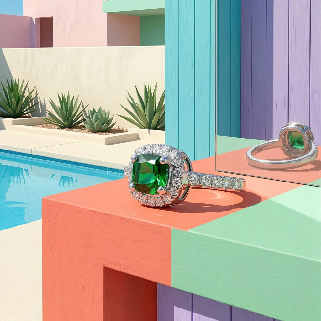 Verdant Royale Halo Ring Secondary image