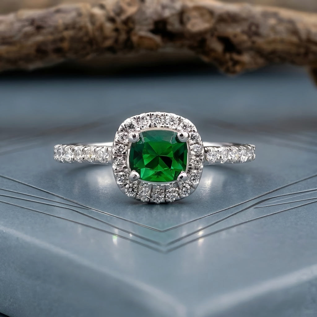 Verdant Royale Halo Ring Secondary image