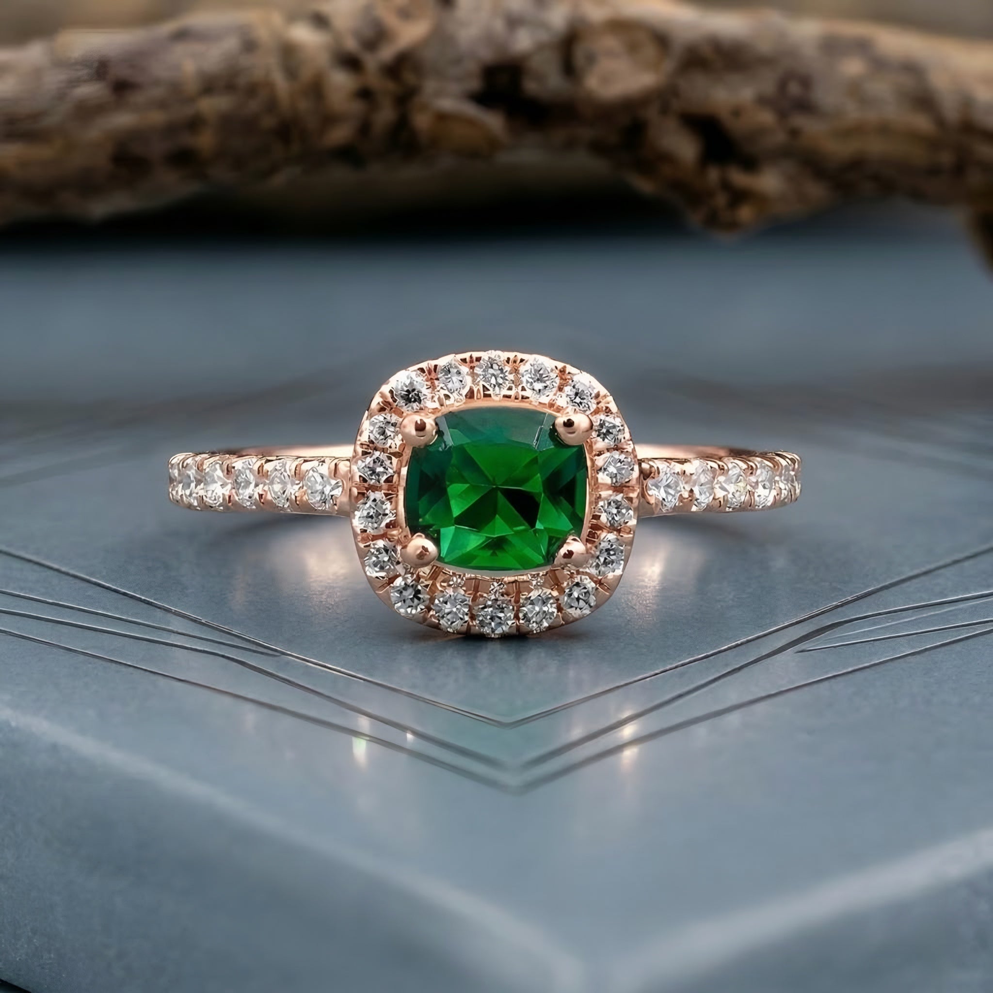 Verdant Royale Halo Ring