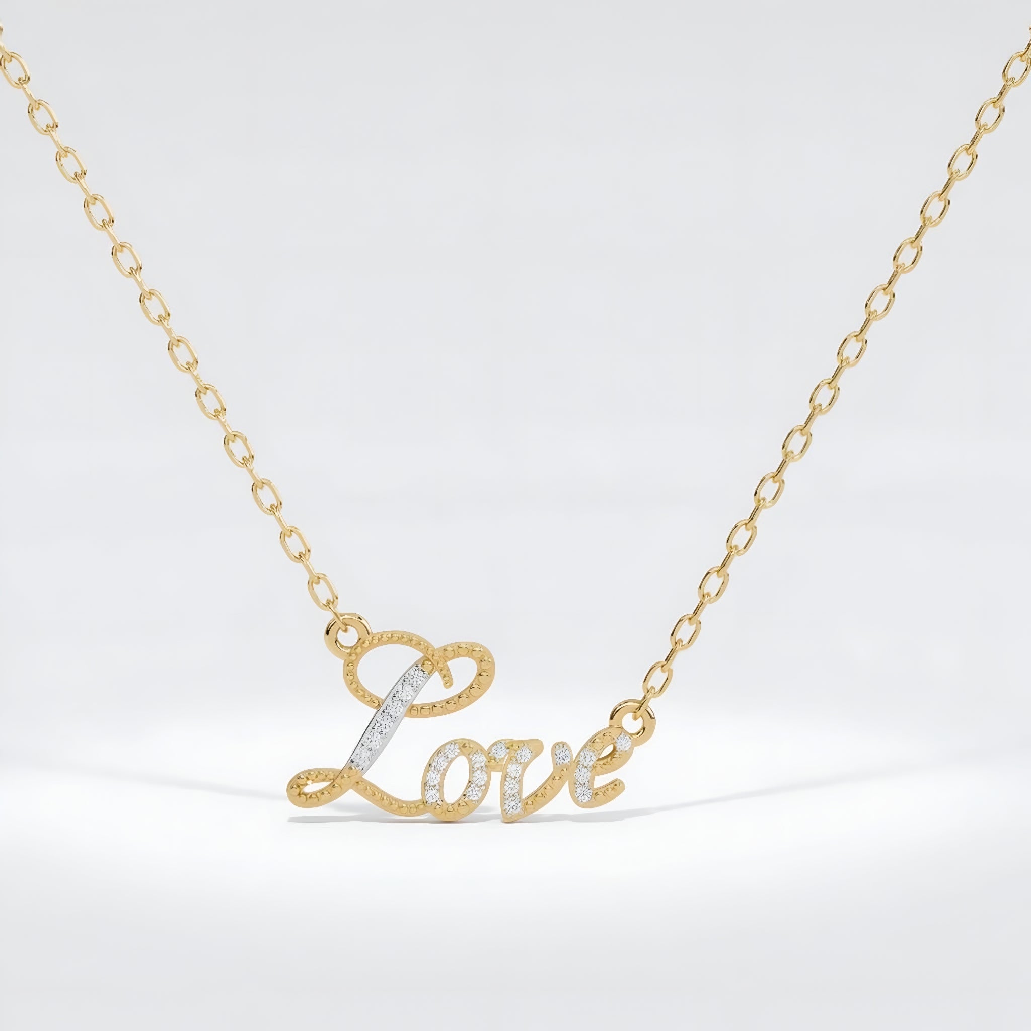Diamond Love Script Pendant Main image