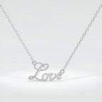 Diamond Love Script Pendant