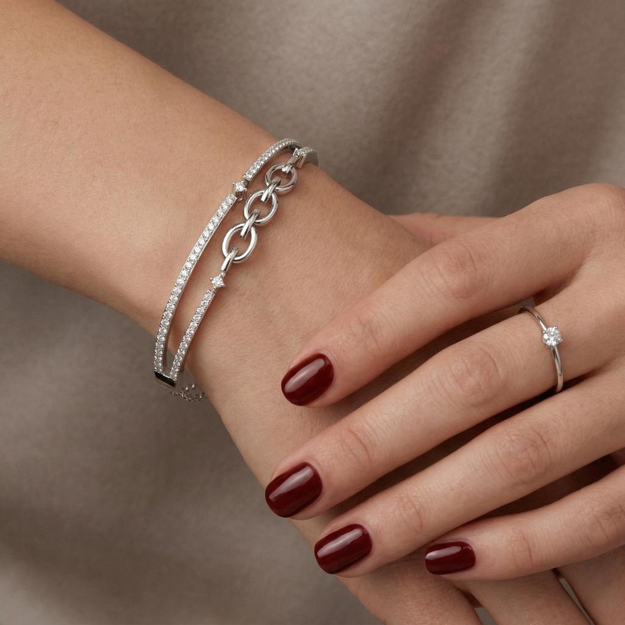 Dual Chain Diamond Bracelet