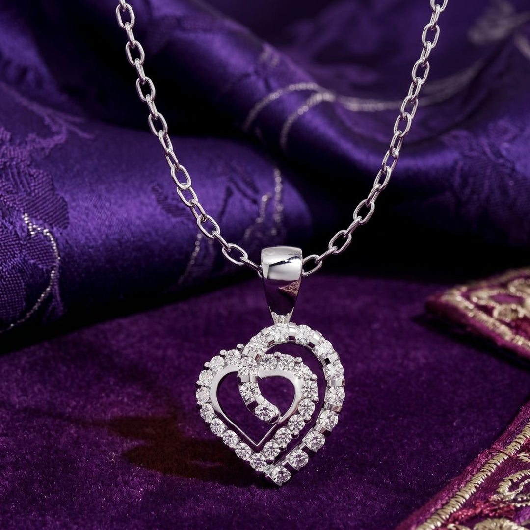 Twinkle Heart Halo Pendant