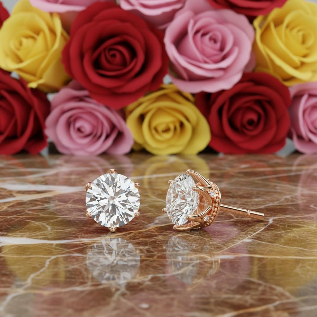 Solitaire Round Royal Star Studs✨ Secondary image