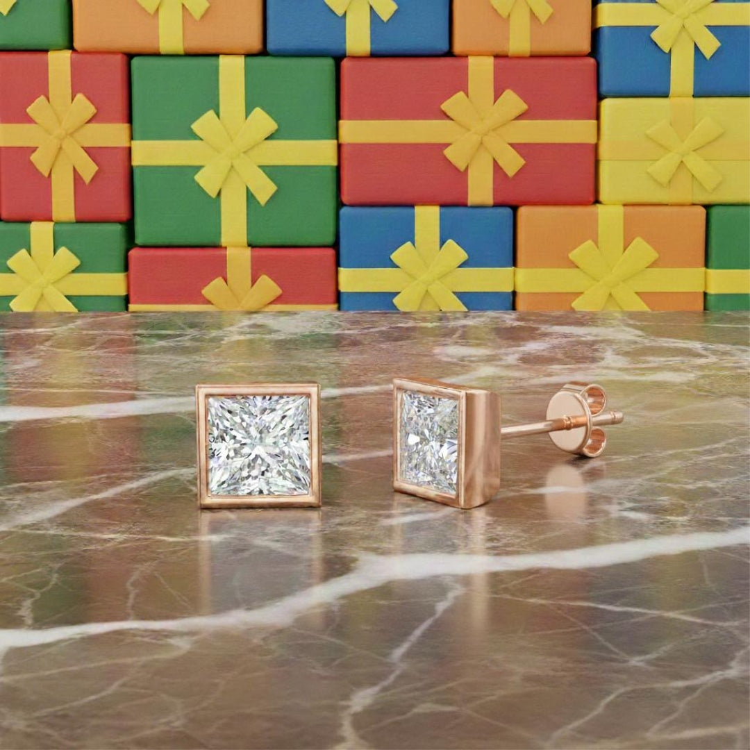 Solitaire Sqwer Bazel Princess Studs Secondary image